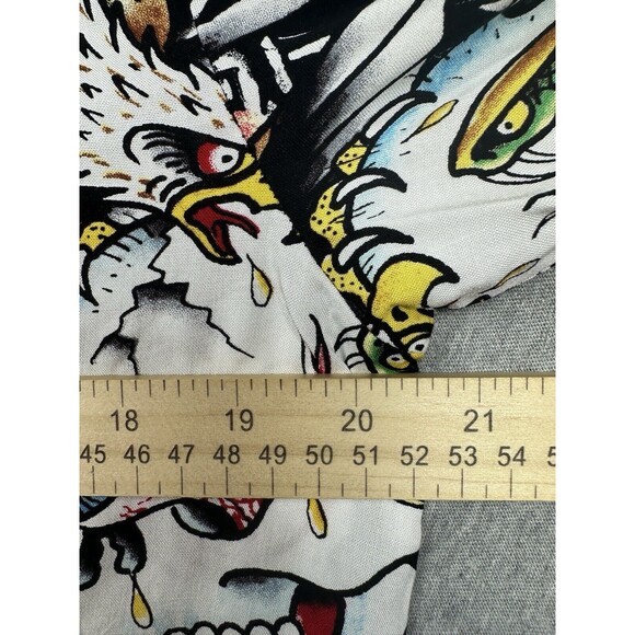 ED HARDY‎ Men’s TATTOO DEATH BEFORE DISHONOR BUTTON UP SHORT SLEEVE SHIRT SIZE S - Picture 5 of 6